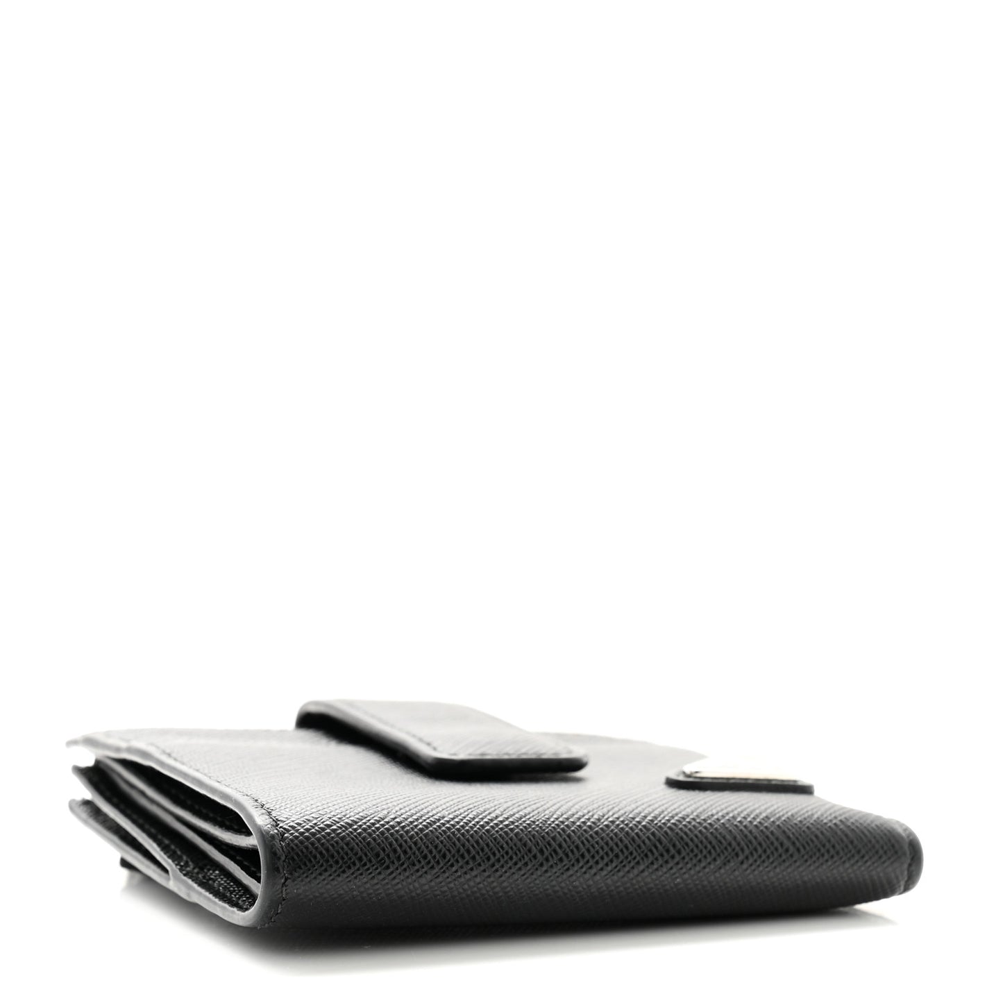 Saffiano Small Triangle Wallet Black