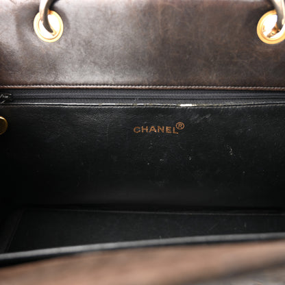 Chanel Patent Quilted Grand Shopping Tote GST Black 16 of 26