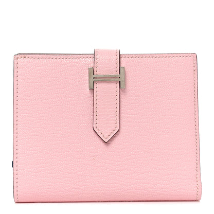 Hermes Chevre Mysore Bearn Compact Wallet Rose Sakura 1 of 7