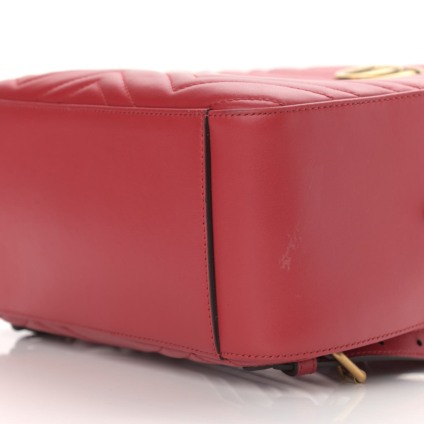 Calfskin Matelasse GG Marmont Dome Backpack Hibiscus Red
