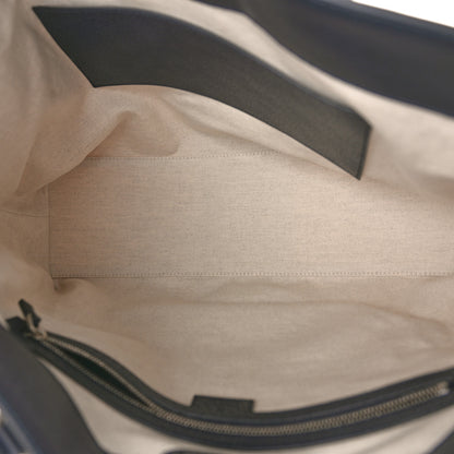 Gucci GG Supreme Monogram Textured Calfskin Web Medium Ophidia Shopping Tote Beige Blue 5 of 10