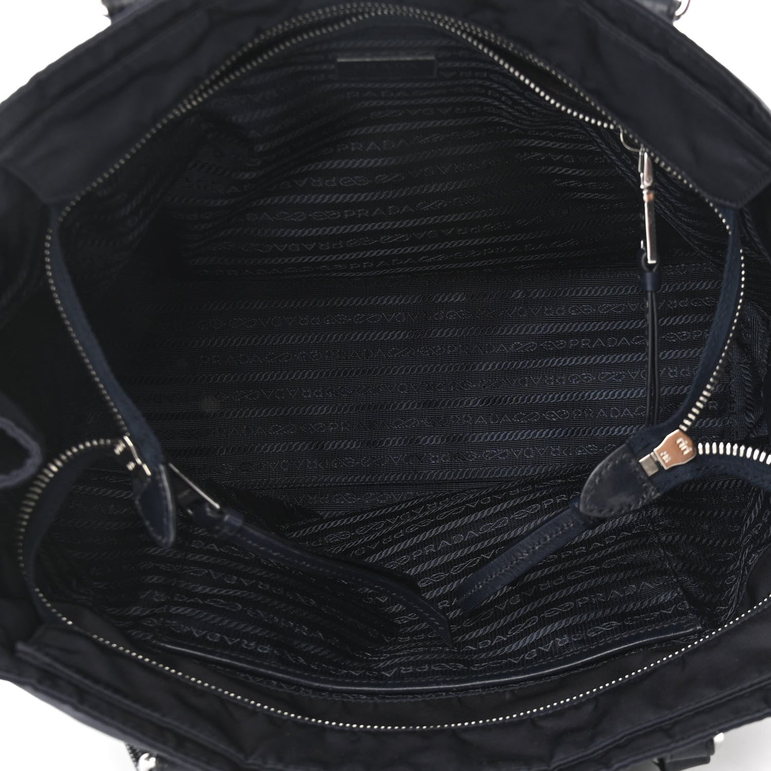 Prada Tessuto Nylon Soft Calf Tote Black 7 of 12