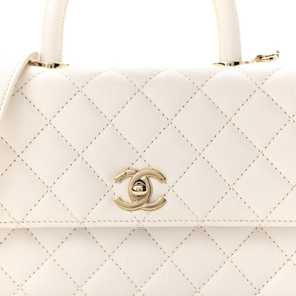 Chanel Caviar Quilted Mini Coco Handle Flap White 8 of 11