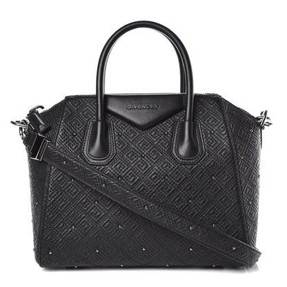 Givenchy Lambskin Logo Embossed Small Studded Antigona Black 1 of 10