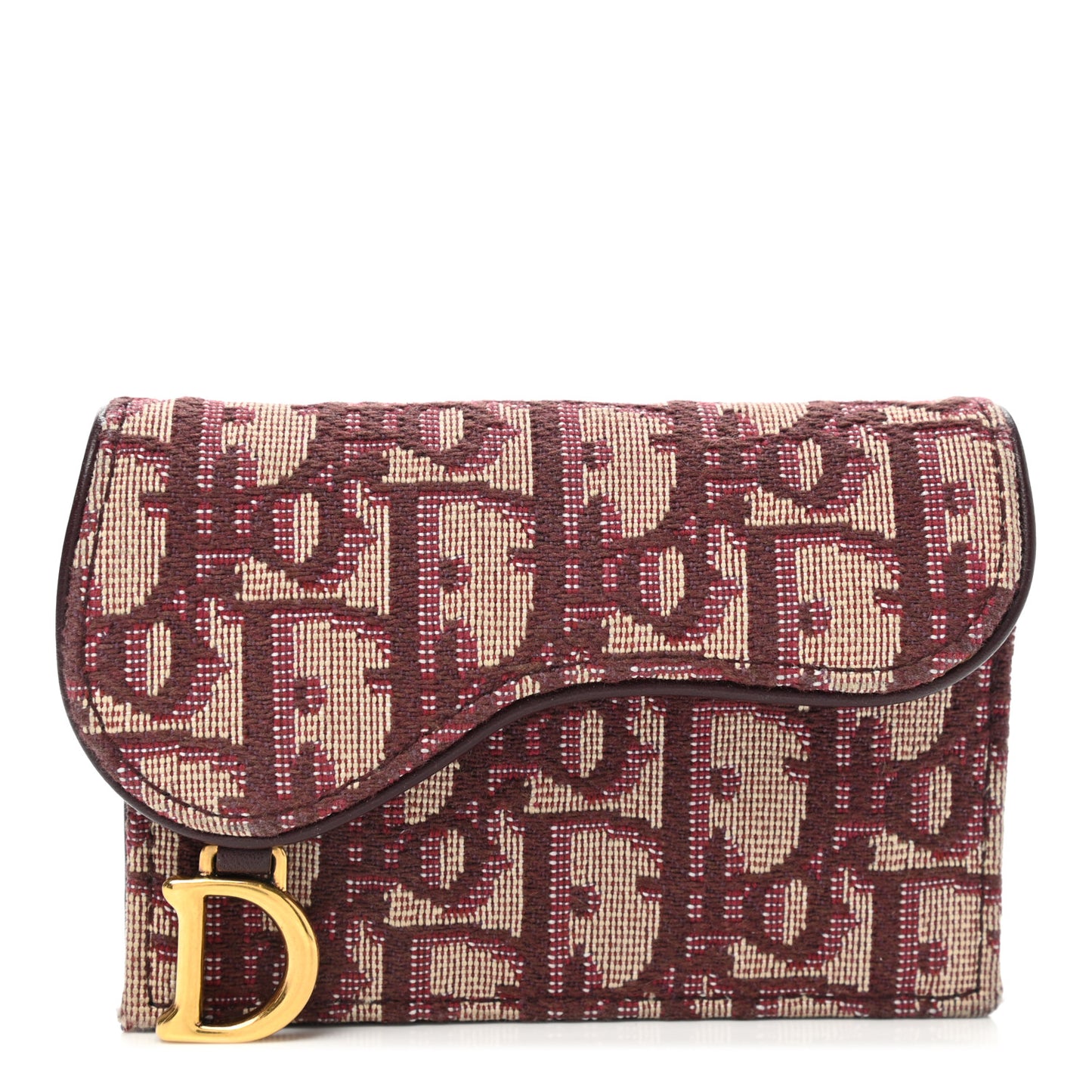 Oblique Saddle Card Holder Bordeaux