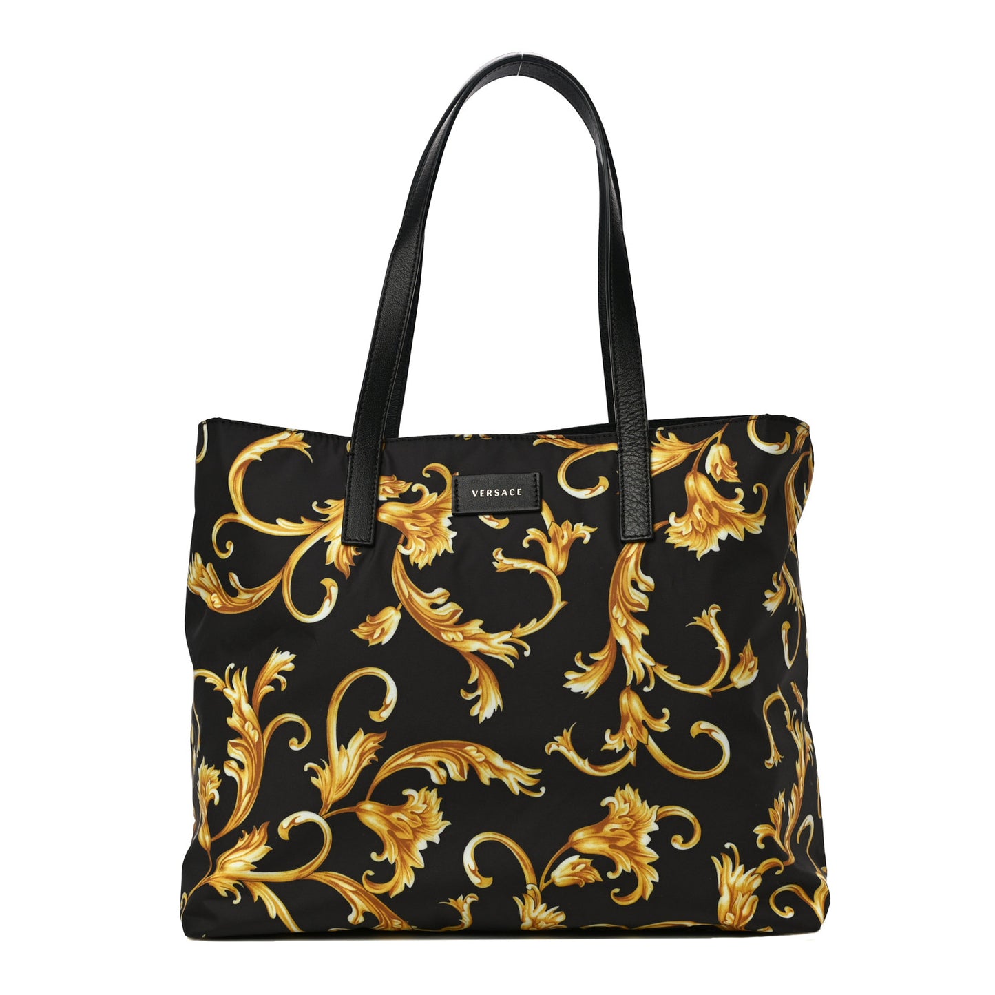Nylon Baroque Print Tote Black