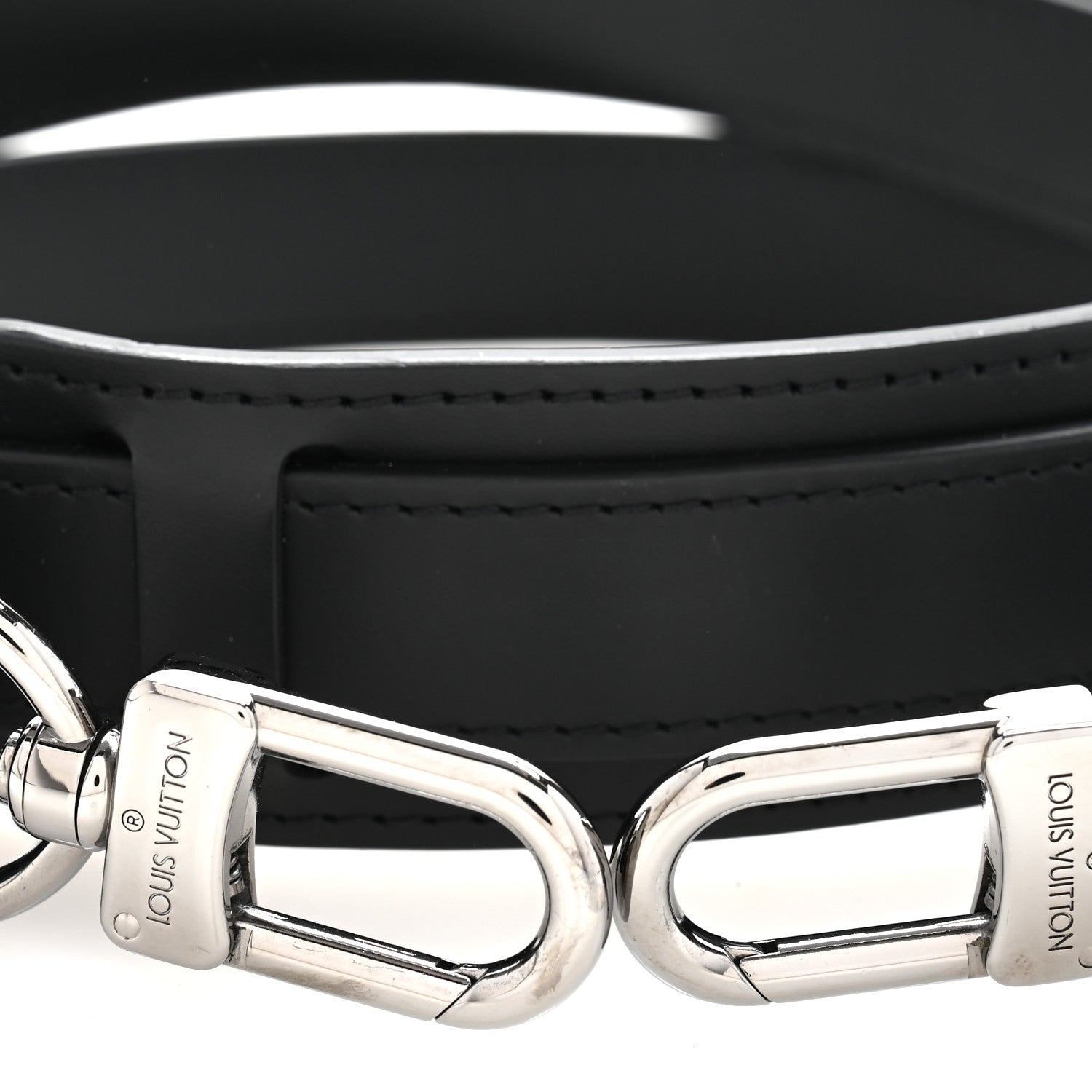 Louis Vuitton Calfskin 25mm Adjustable Shoulder Strap Black 3 of 4