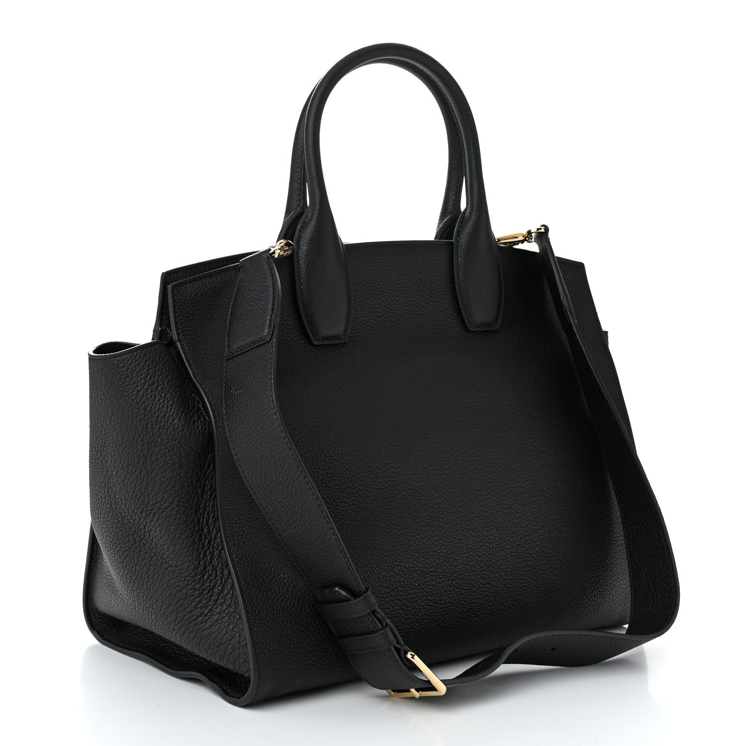 Salvatore Ferragamo Calfskin Large Studio Soft Bag Black 2 of 8