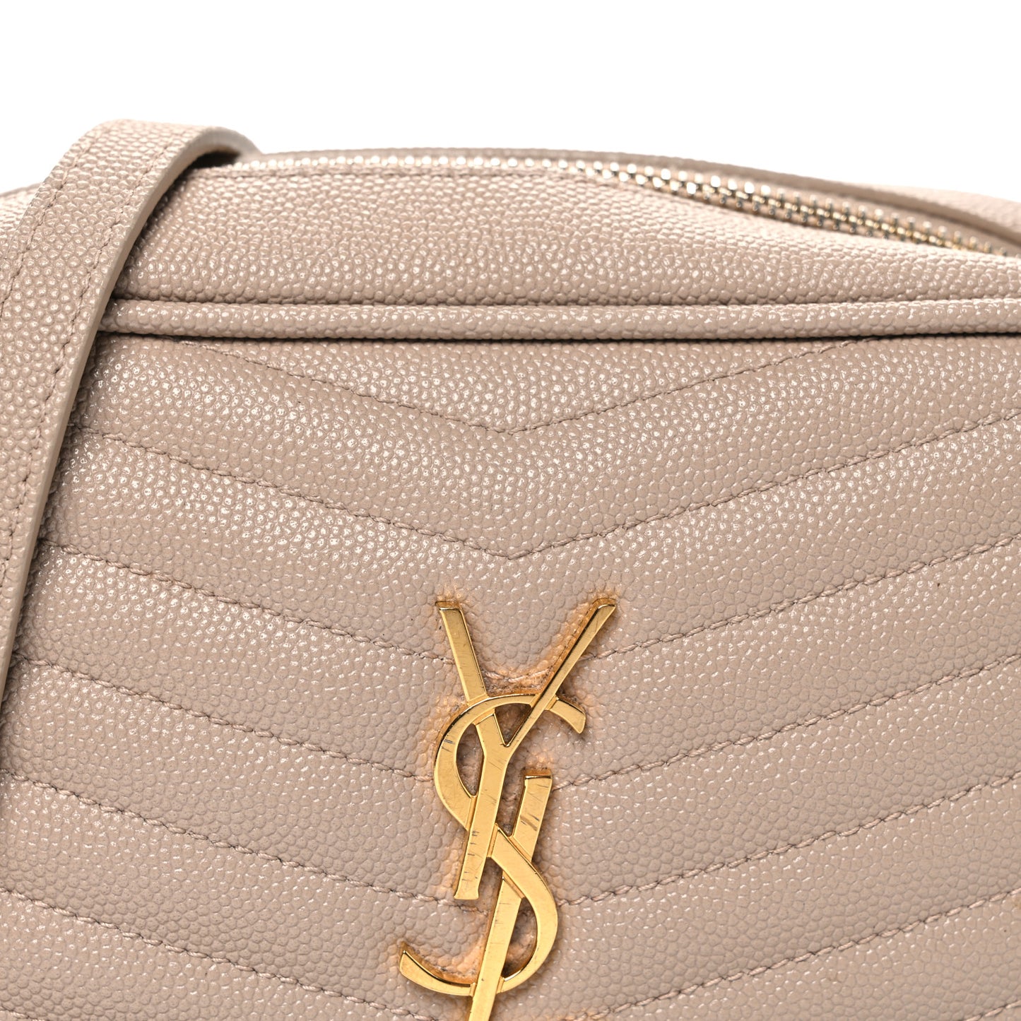 Grain De Poudre Matelasse Monogram Mini Lou Camera Bag Dark Beige
