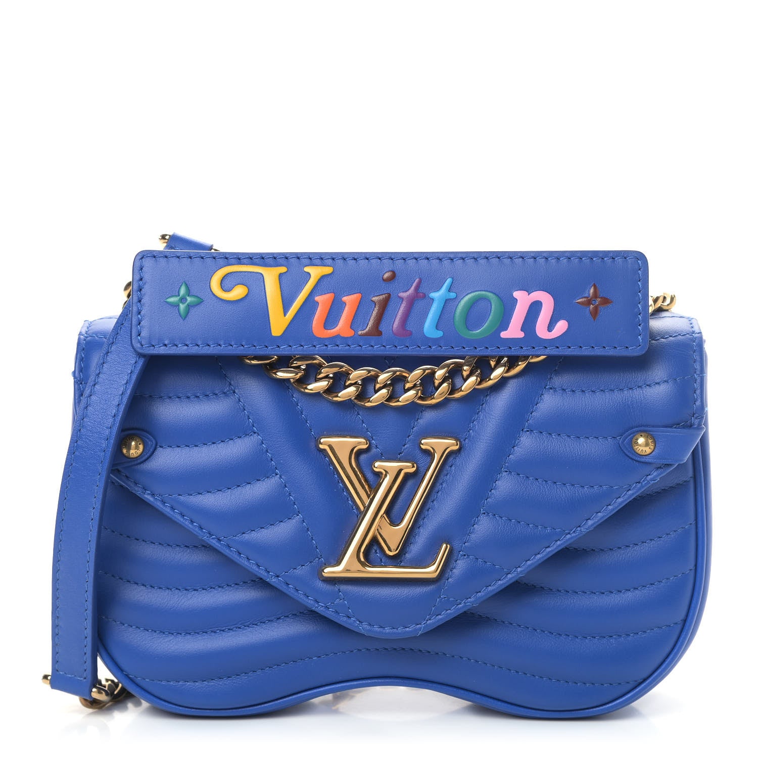Louis Vuitton Calfskin New Wave Chain PM Blue Neon 1 of 8