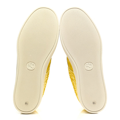 Gucci Nappa Web G Rhombus Quilted Mens Slip On Sneakers 8.5 Straw Yellow Mimosa 5 of 9