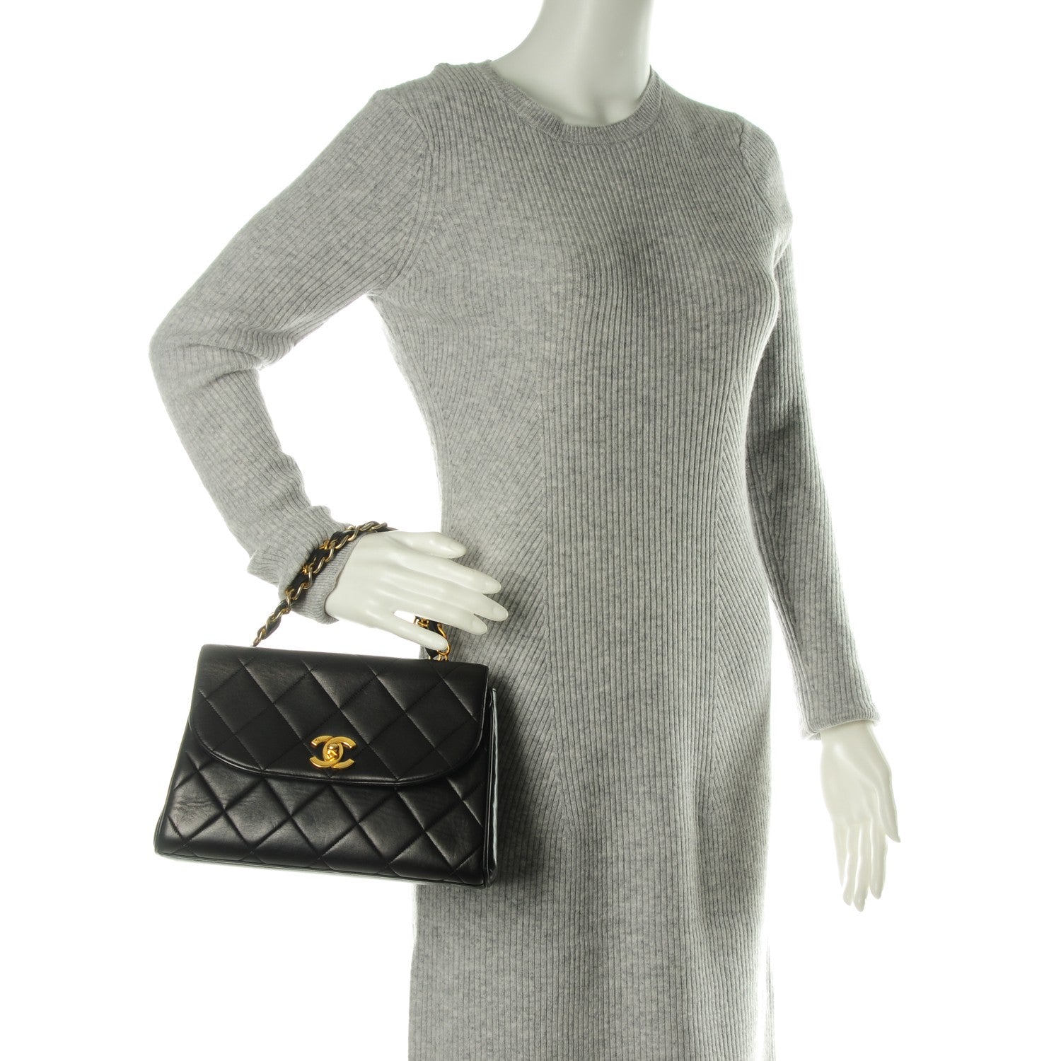 Chanel Lambskin Medium Flap Handbag Black 2 of 9