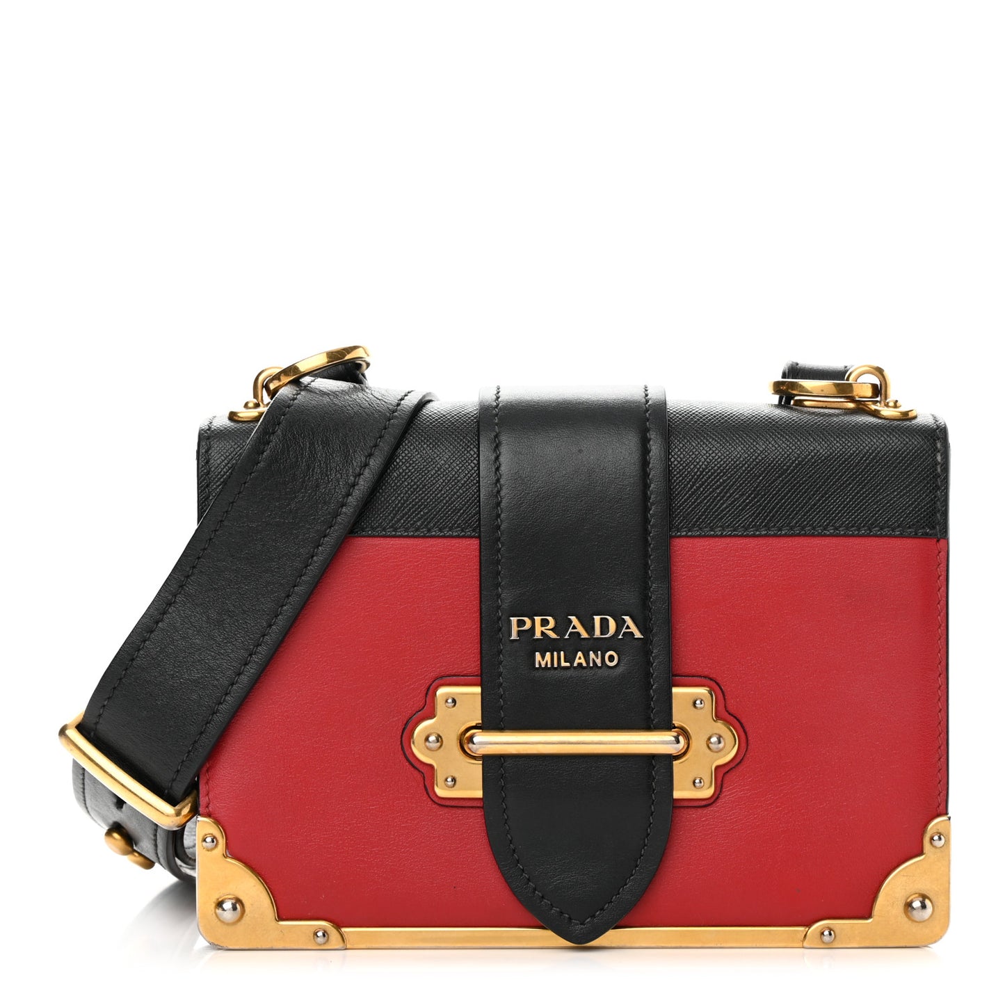 City Calfskin Saffiano Cahier Bag Fuoco Black