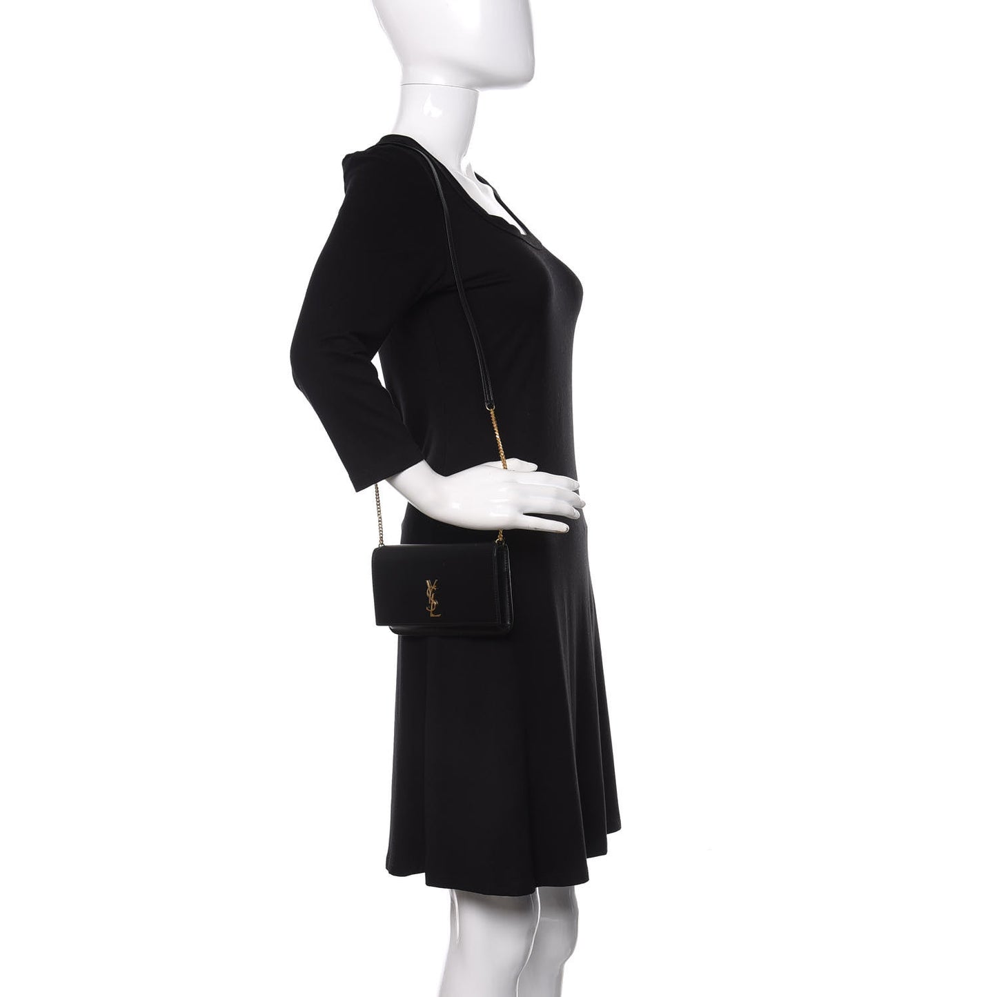 Smooth Calfskin Monogram Phone Holder Crossbody Black