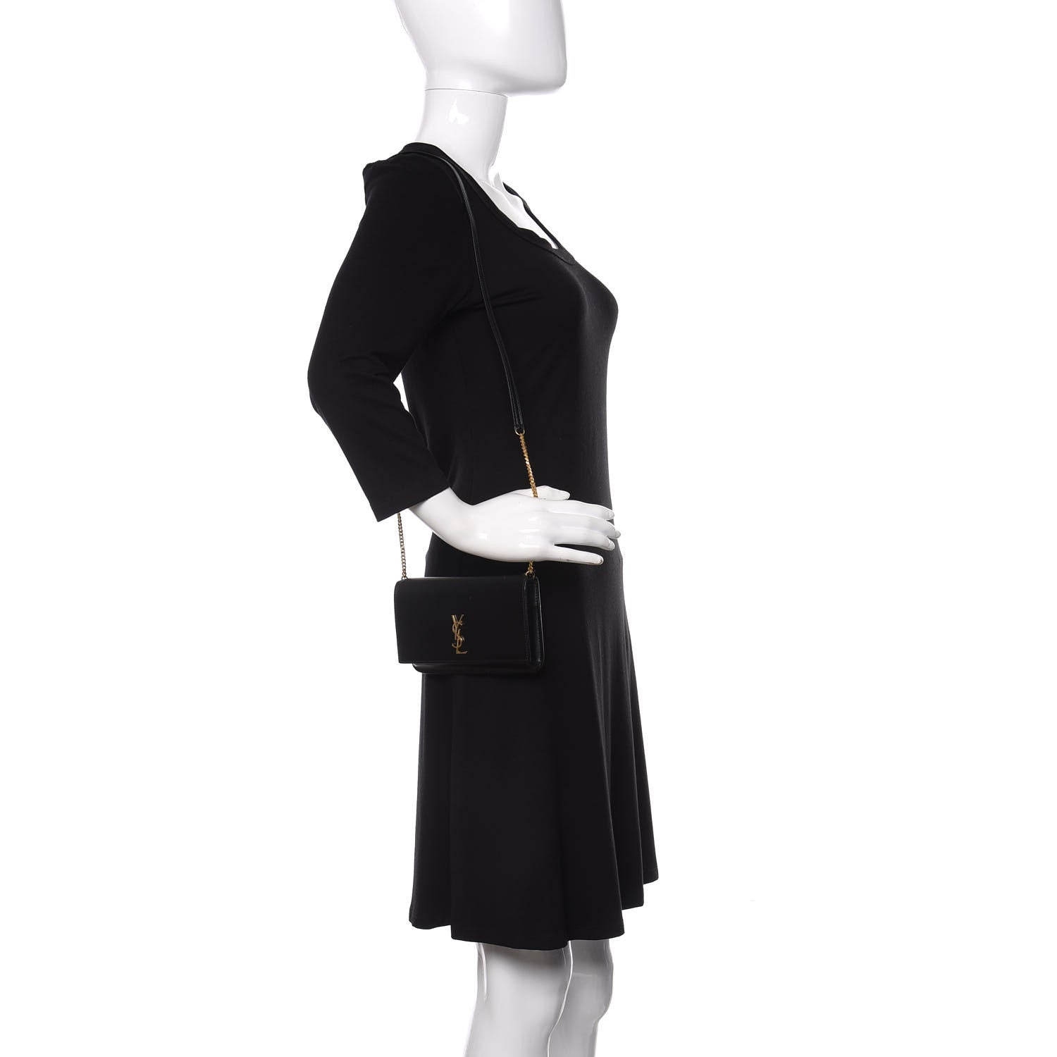 Saint Laurent Smooth Calfskin Monogram Phone Holder Crossbody Black 2 of 9