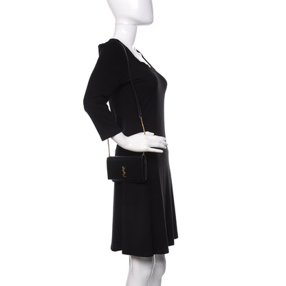 Saint Laurent Smooth Calfskin Monogram Phone Holder Crossbody Black 2 of 9