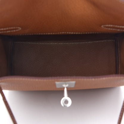 Hermes Taurillon Clemence Kelly Amazone Ado Backpack 22 Gold Bleu Zellige Caramel 5 of 11