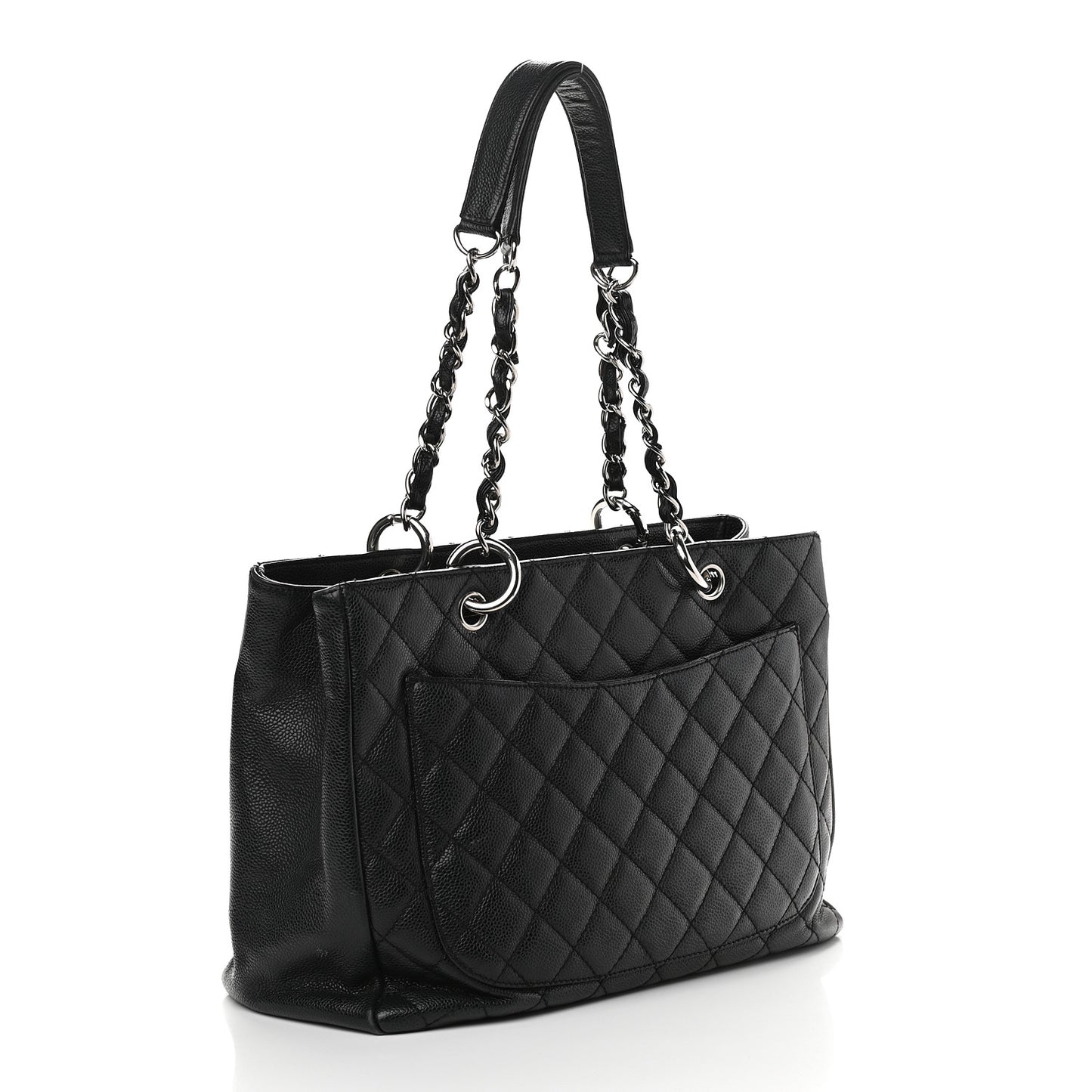 Caviar Quilted Grand Shopping Tote GST Black