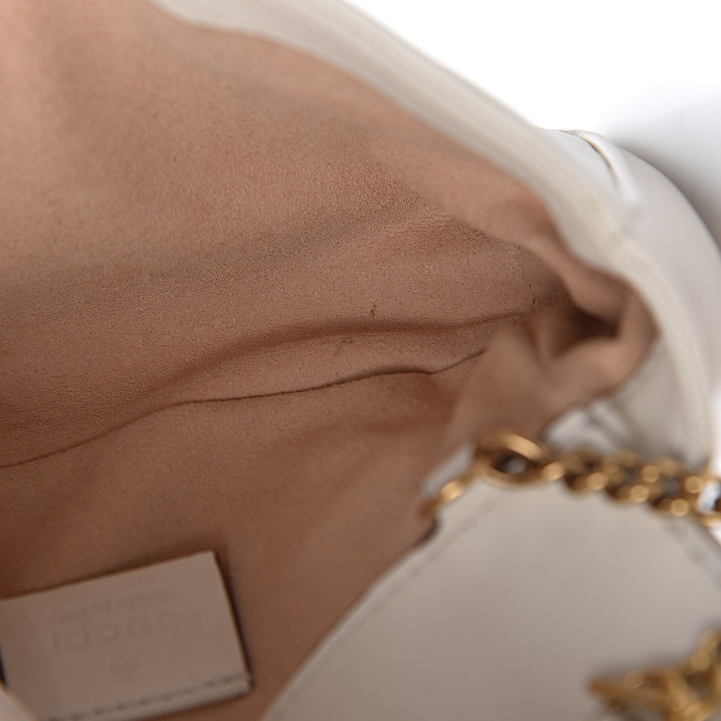 Calfskin Matelasse Super Mini GG Marmont Shoulder Bag White