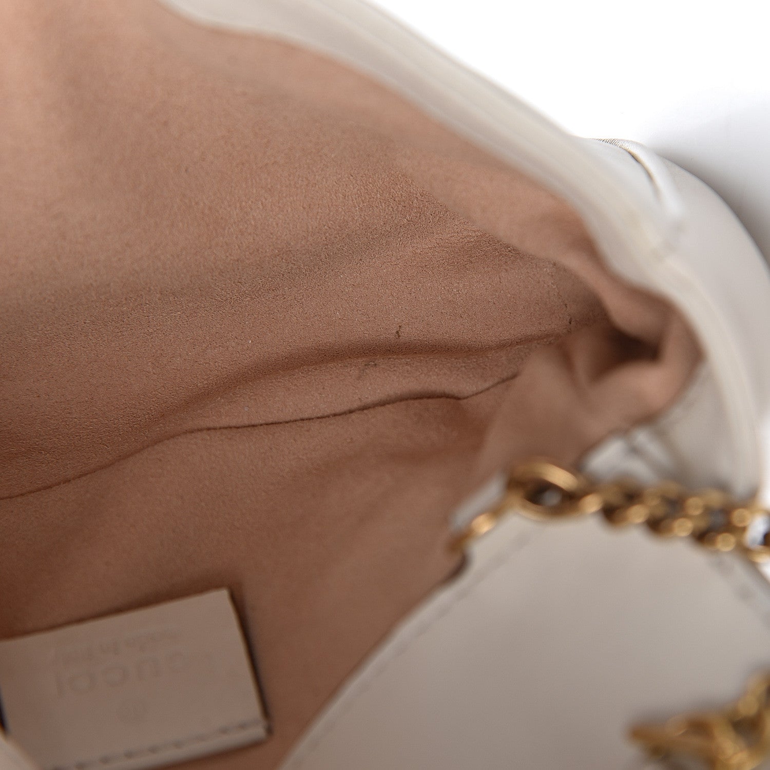 Gucci Calfskin Matelasse Super Mini GG Marmont Shoulder Bag White 6 of 12