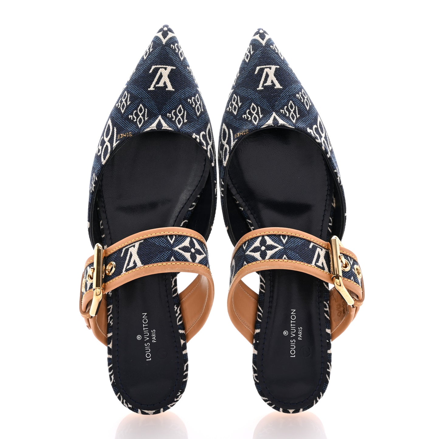 Jacquard Since 1854 Sofia Flat Mules 38 Blue