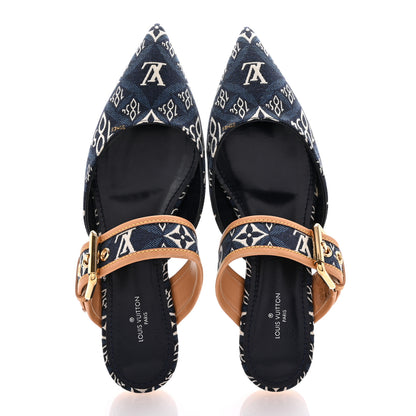 Louis Vuitton Jacquard Since 1854 Sofia Flat Mules 38 Blue 2 of 9