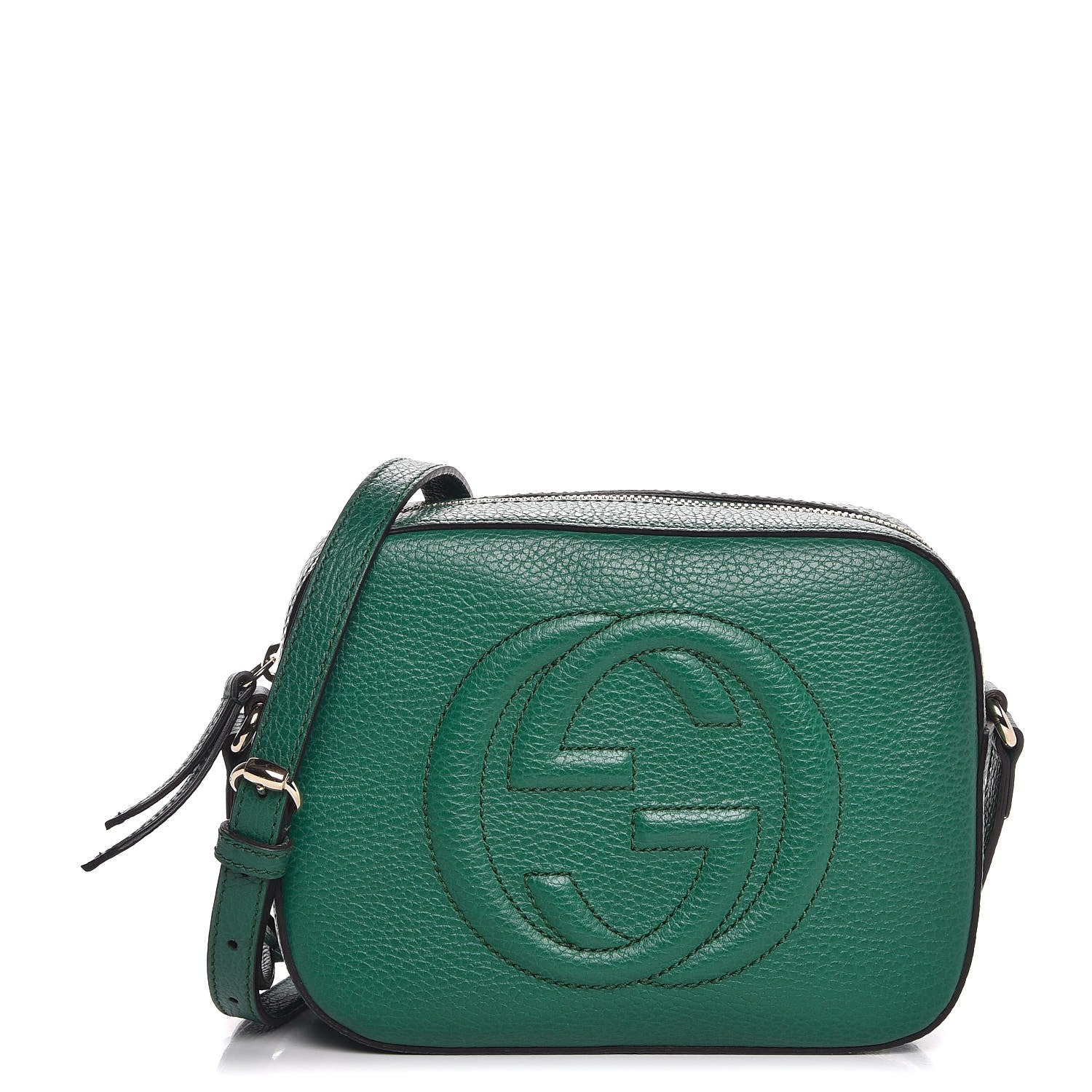 Gucci Pebbled Calfskin Small Soho Disco Bag Emerald Green 1 of 7