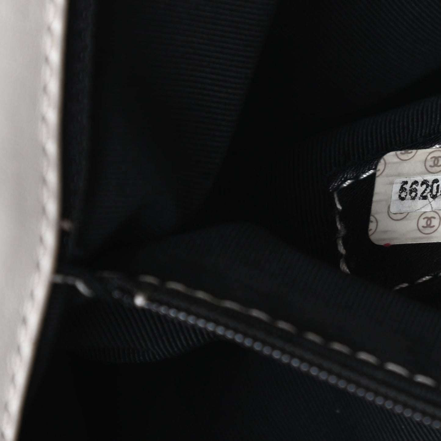 Lambskin CC Bi-Color Tote White Black