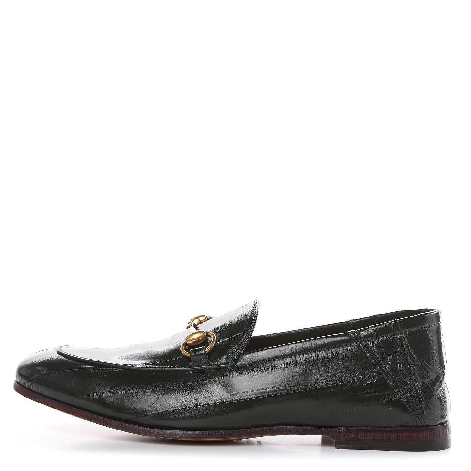 Gucci Eel Mens Horsebit Loafers 5 Verde 1 of 11