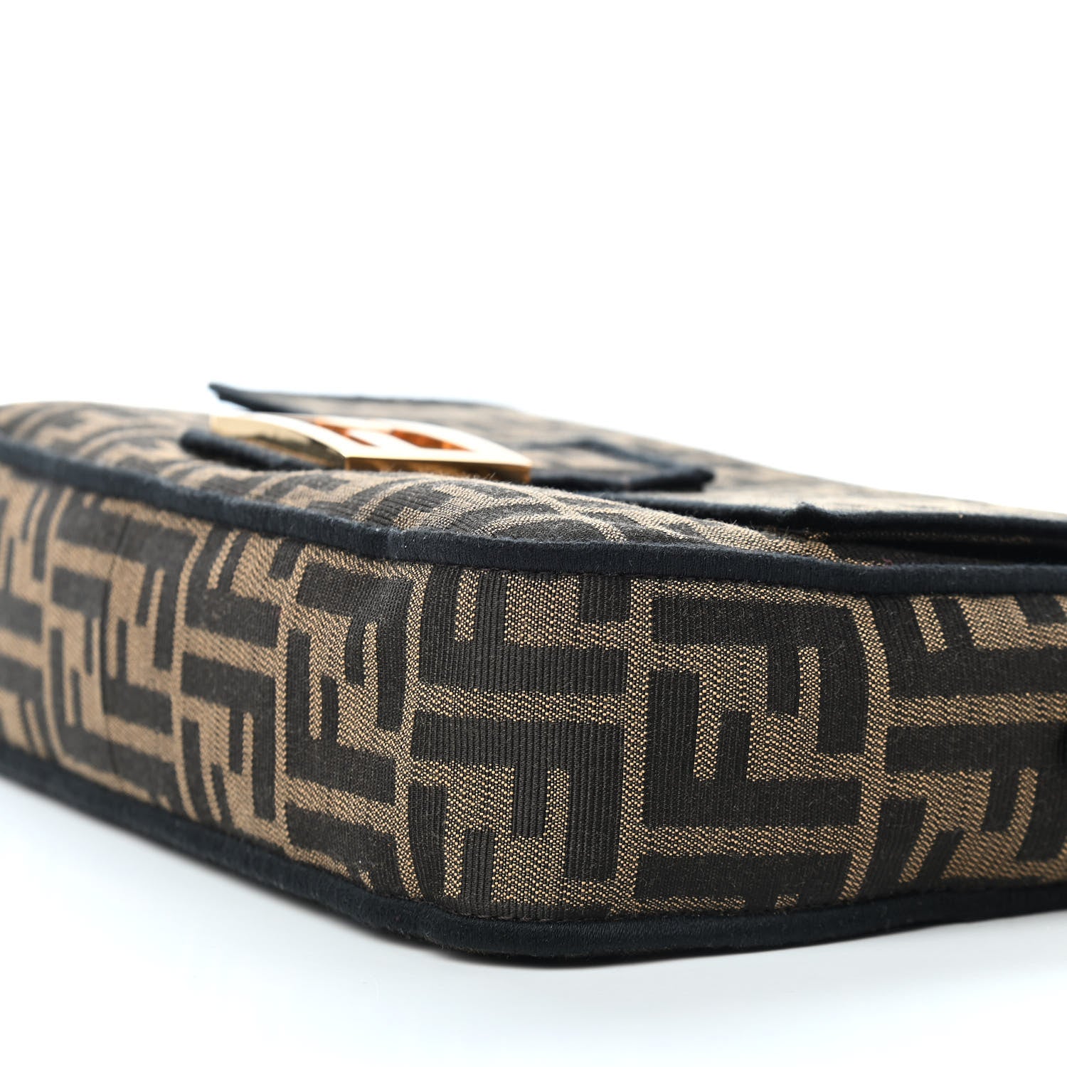 Fendi Fabric Jacquard FF 1974 Medium Baguette Tobacco Moro Black 7 of 8