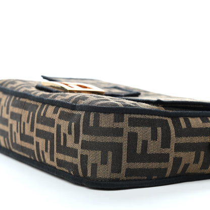 Fendi Fabric Jacquard FF 1974 Medium Baguette Tobacco Moro Black 7 of 8