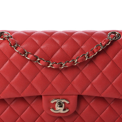 Chanel Caviar Quilted Medium Double Flap Red 10 of 11