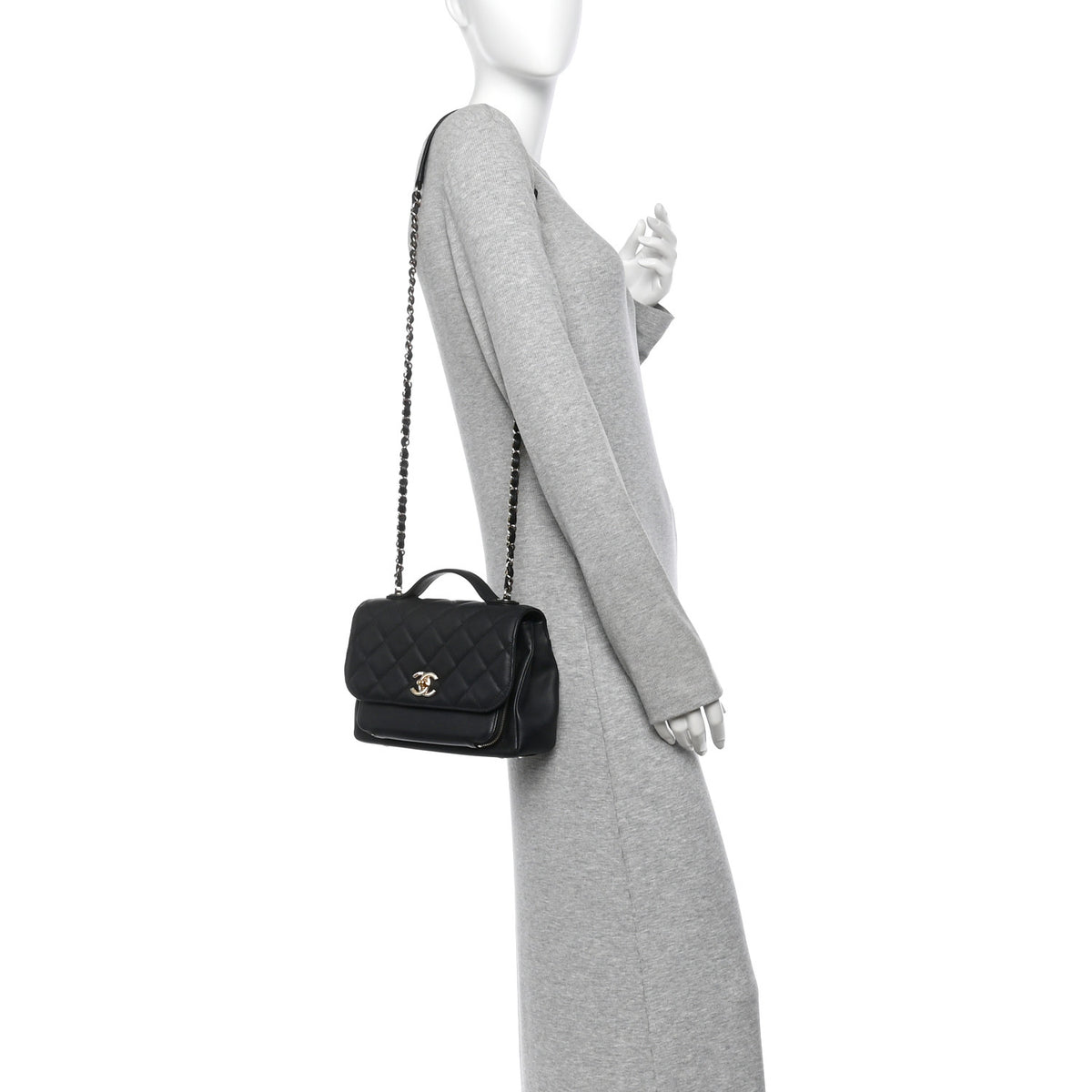 Caviar Quilted Medium Business Affinity Flap Black