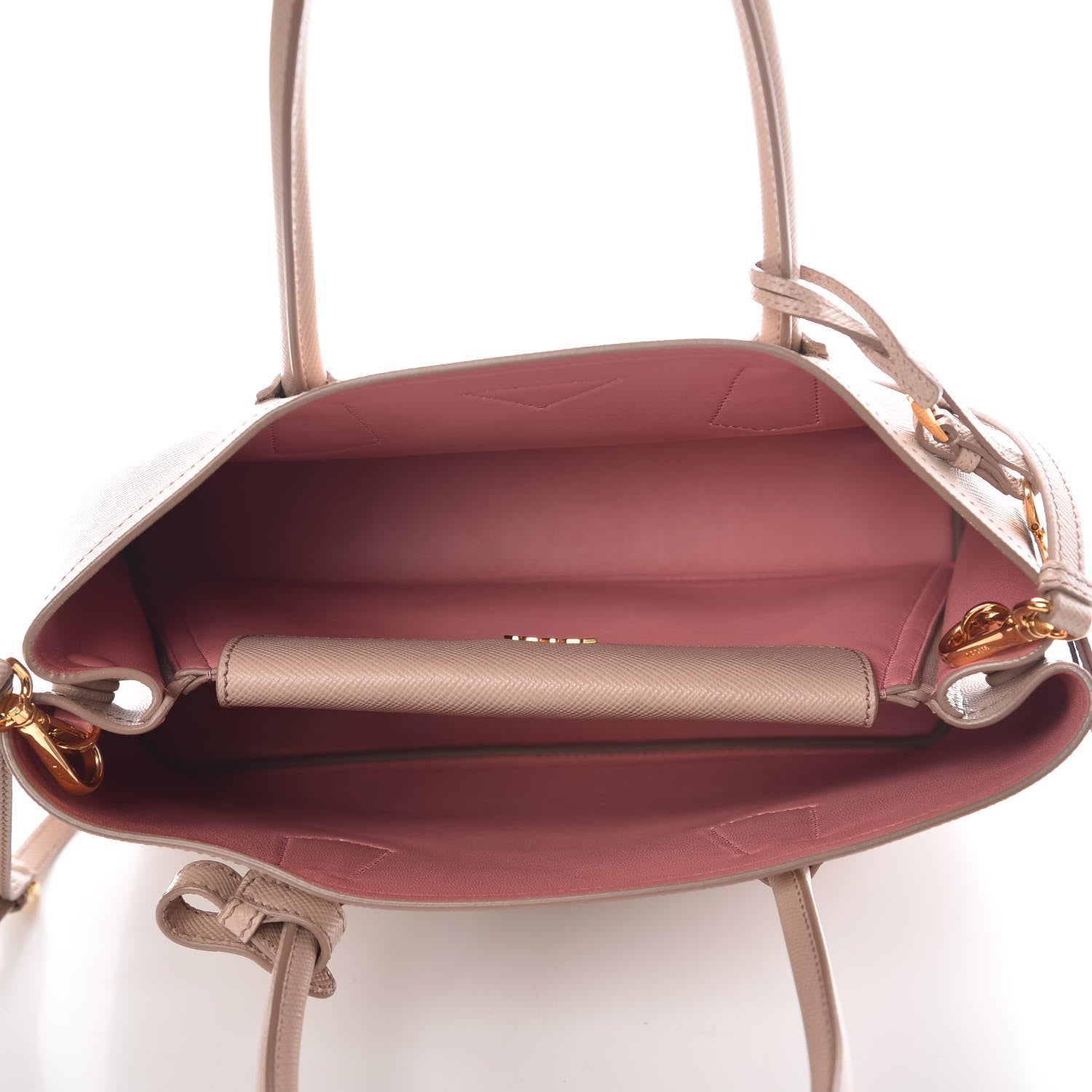Prada Saffiano Cuir Medium Double Bag Cammeo Rosa 5 of 11