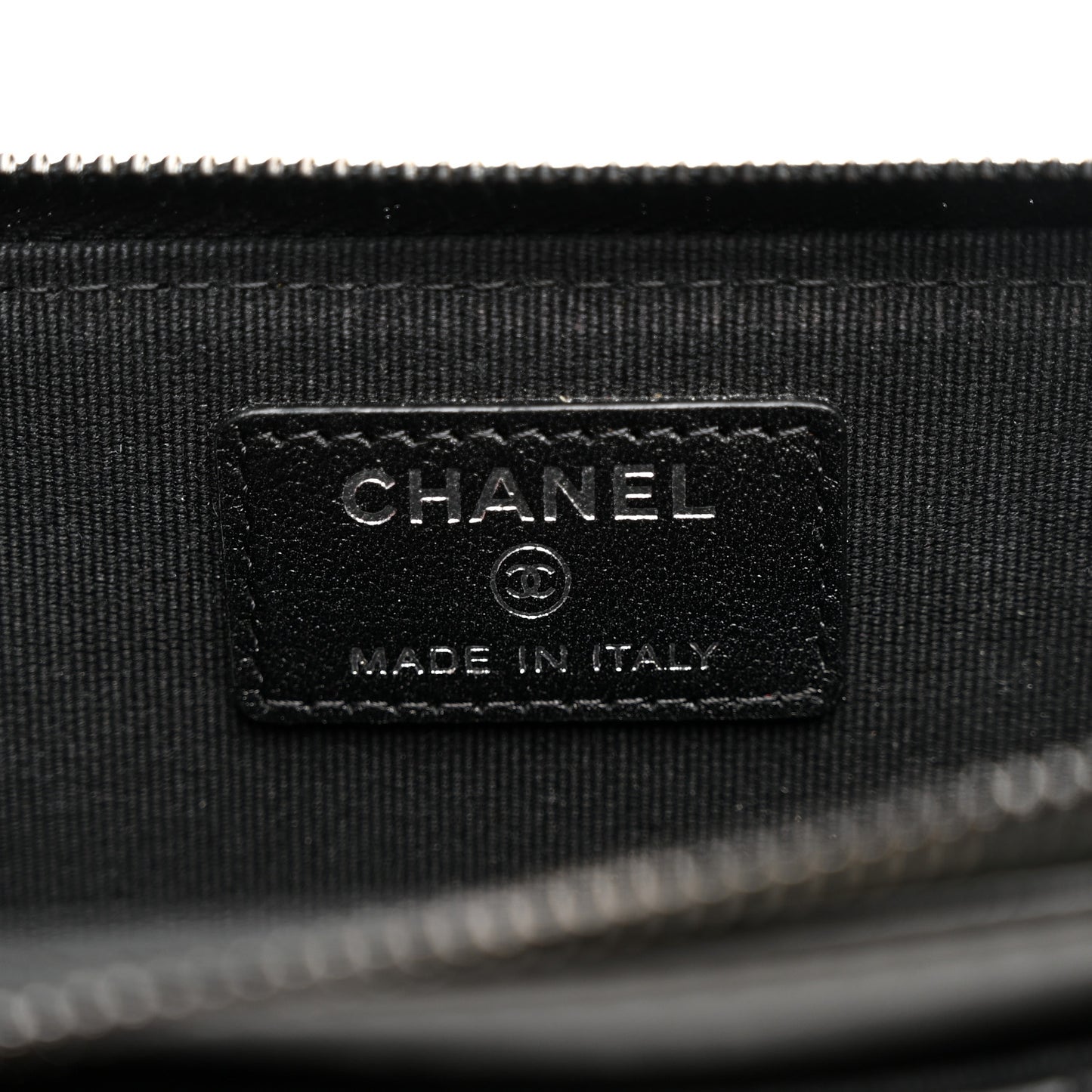 Lambskin Quilted Zip Card Holder So Black