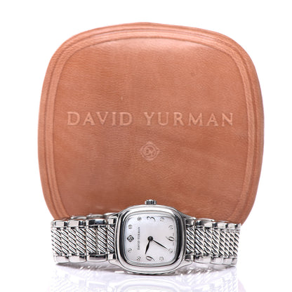 David Yurman Stainless Steel Sterling Silver Diamond Mother of Pearl 25mm Thoroughbred Quartz Watch 8 of 8