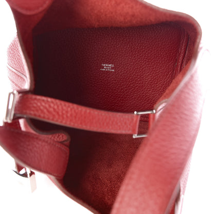 Hermes Taurillon Clemence Picotin Lock 18 PM Rouge Garance 5 of 9