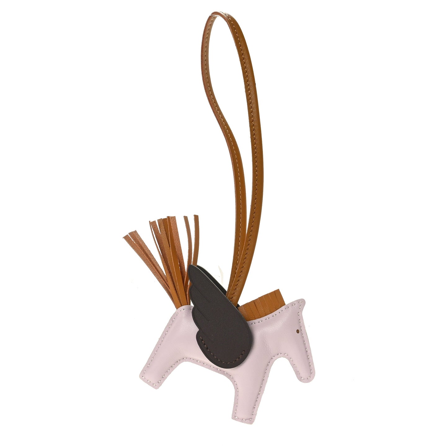Milo Lambskin Grigri Rodeo Pegase Horse Bag Charm PM Mauve Pale Sesame Ebene