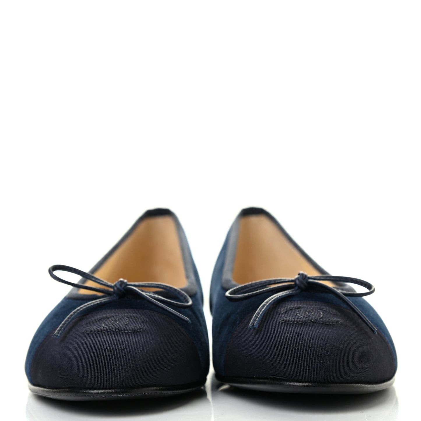 Velvet Cap Toe Ballerina Flats 39 Navy