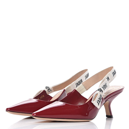 Christian Dior Patent Ribbon J'Adior Slingback 65mm Pumps 35.5 Scarlet 2 of 12
