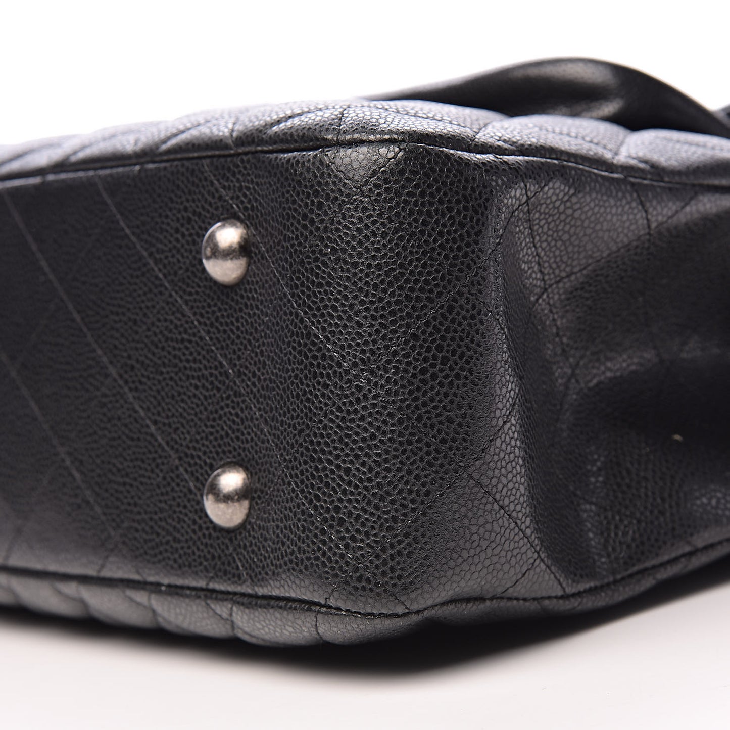 Caviar Quilted Flap Tote Dark Grey