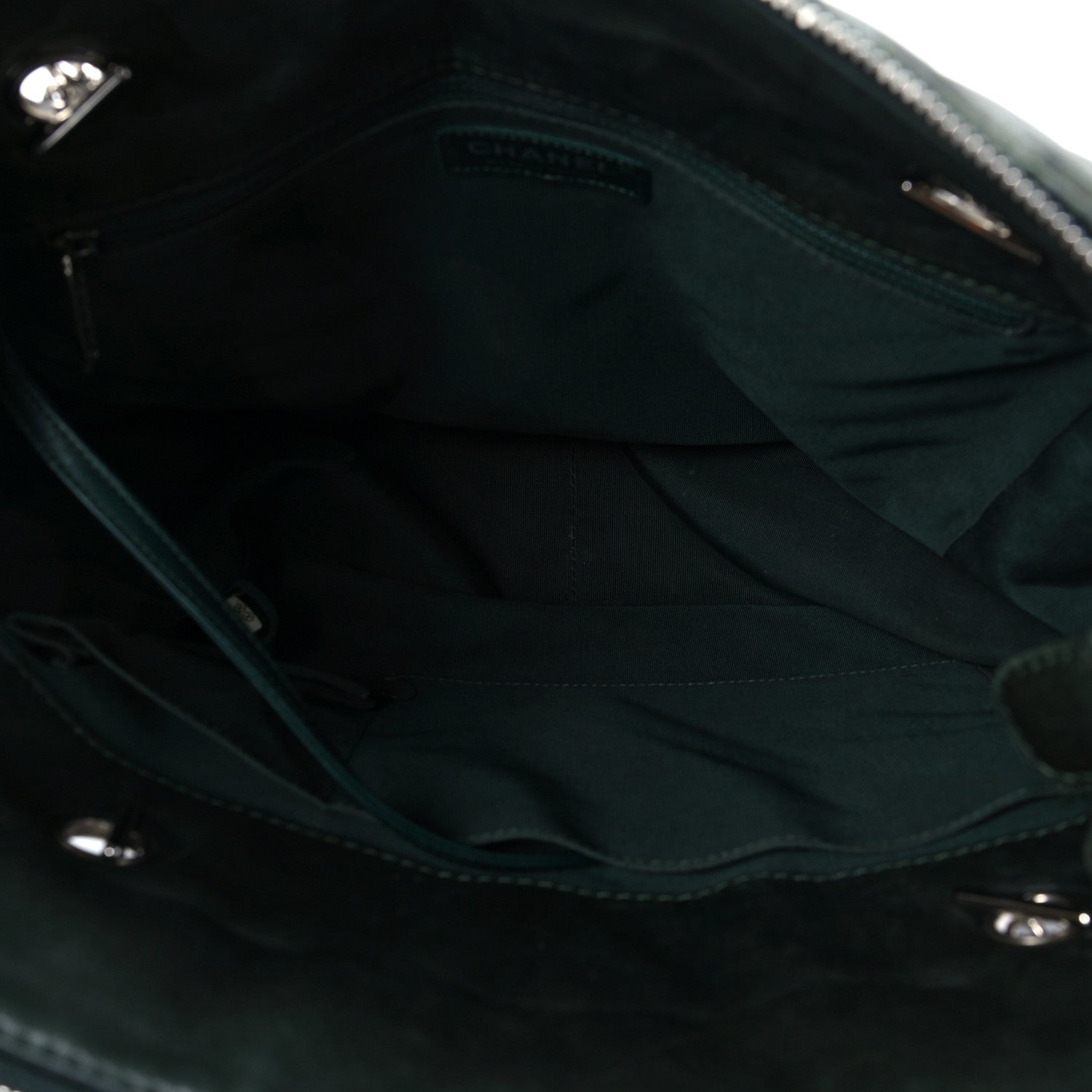 Chanel Iridescent Calfskin Chevron Quilted Surpique Tote Black 5 of 11
