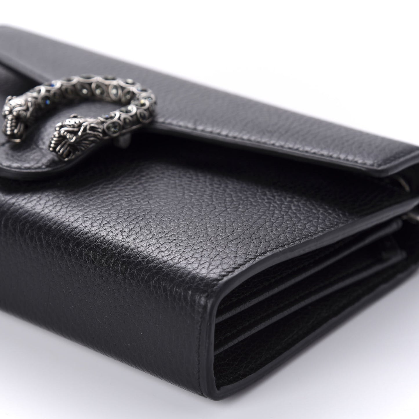 Calfskin Mini Dionysus Chain Wallet Black