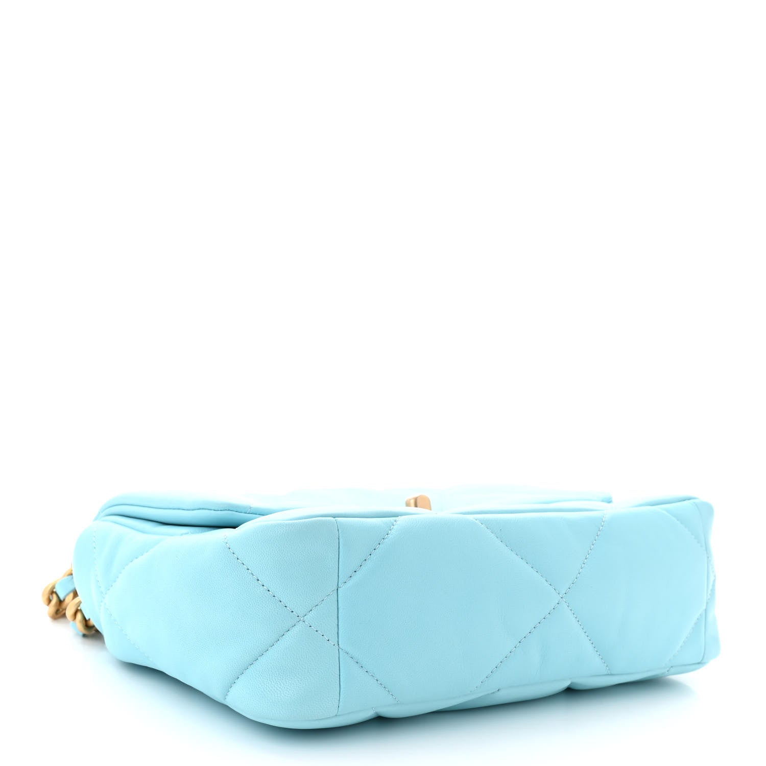 Chanel Shiny Lambskin Quilted Medium Chanel 19 Flap Light Blue 4 of 11