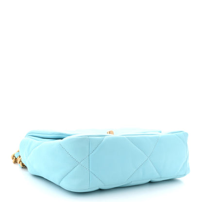 Chanel Shiny Lambskin Quilted Medium Chanel 19 Flap Light Blue 4 of 11