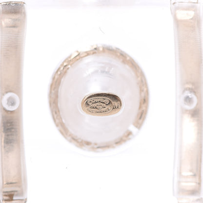 Chanel Lucite Mother of Pearl Crystal CC Cuff Gold Transparent 4 of 4