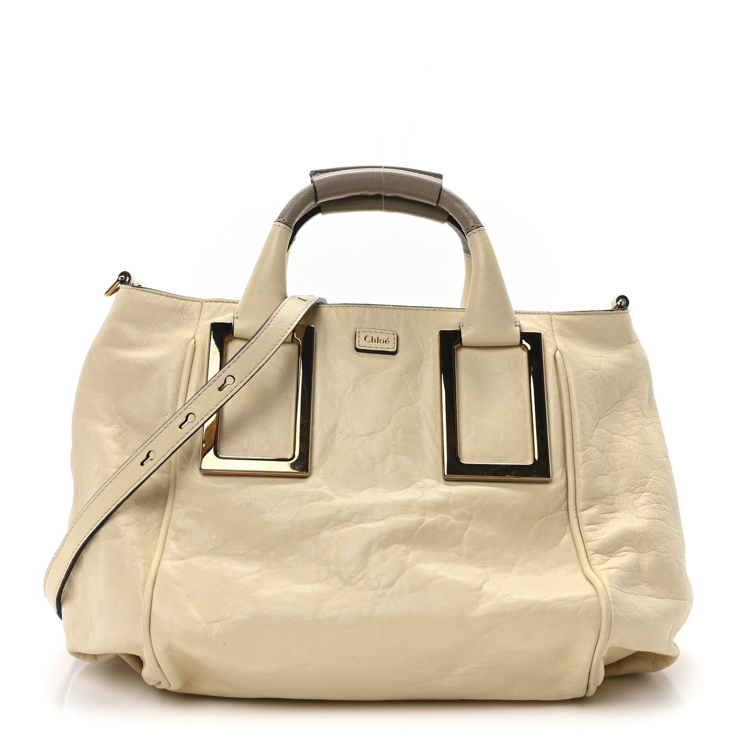 Tumbled Lambskin Ethel Satchel Cream