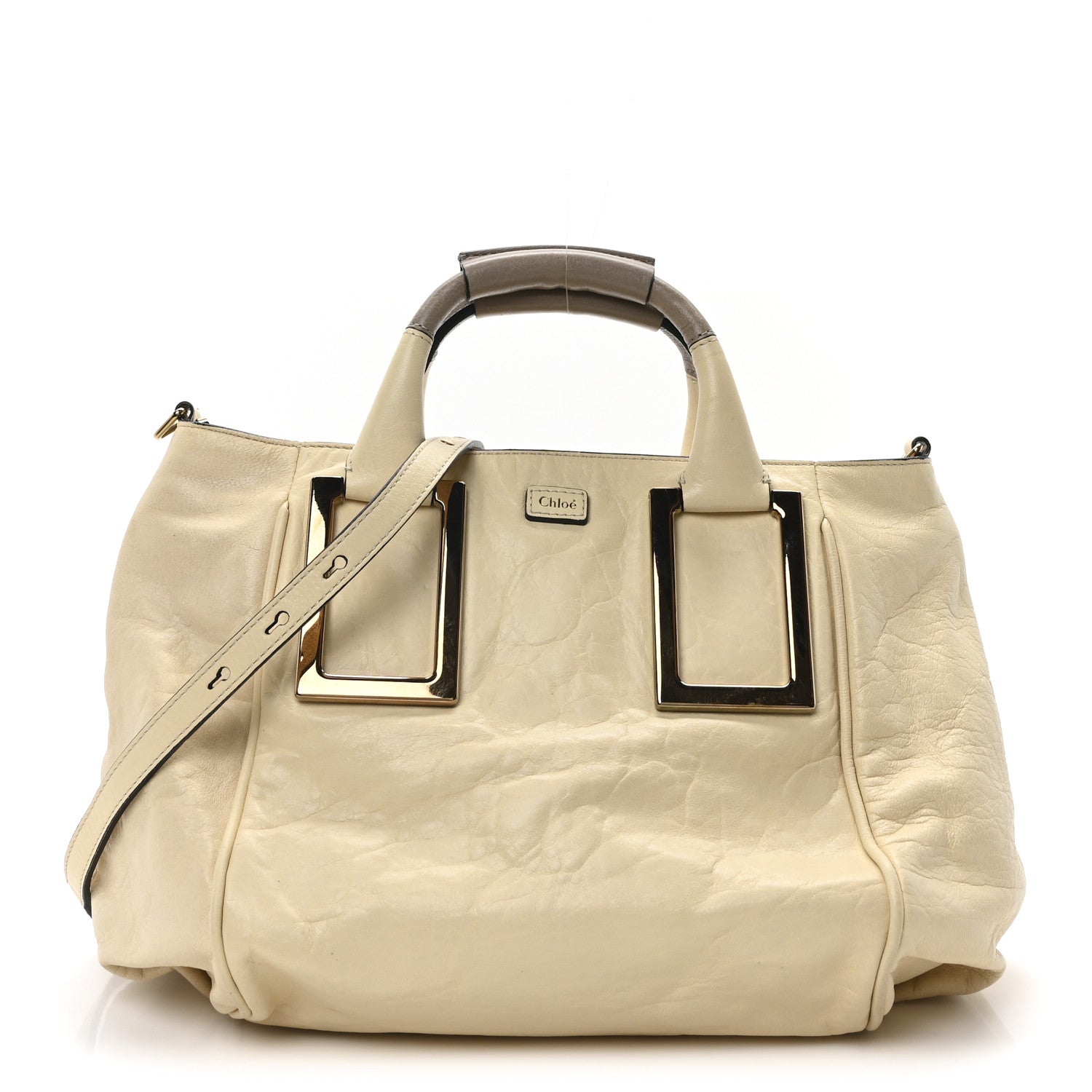 Chloe Tumbled Lambskin Ethel Satchel Cream 1 of 9