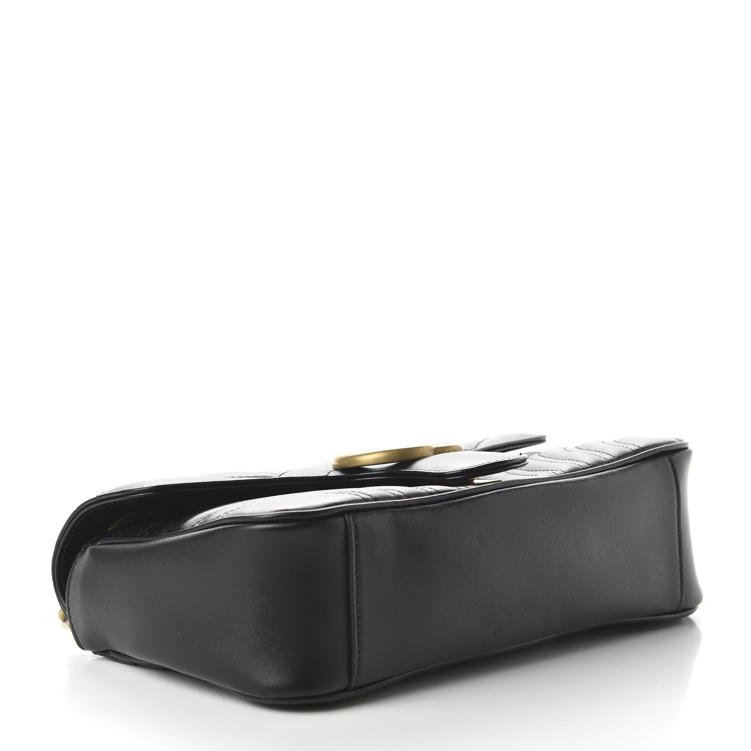 Gucci Calfskin Matelasse Small GG Marmont Shoulder Bag Black 5 of 12