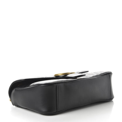 Gucci Calfskin Matelasse Small GG Marmont Shoulder Bag Black 5 of 12